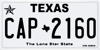 TX license plate CAP2160
