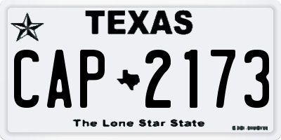 TX license plate CAP2173