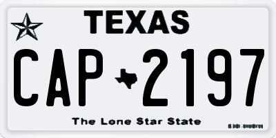 TX license plate CAP2197