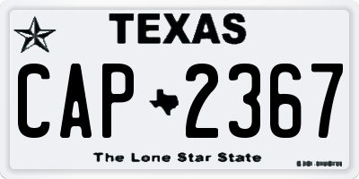 TX license plate CAP2367