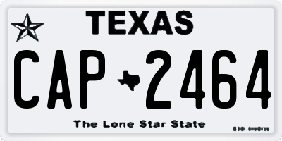 TX license plate CAP2464