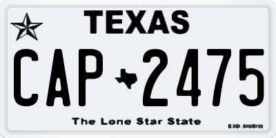 TX license plate CAP2475