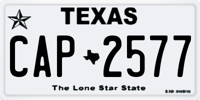 TX license plate CAP2577