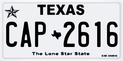 TX license plate CAP2616