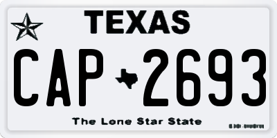 TX license plate CAP2693