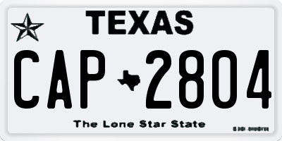TX license plate CAP2804