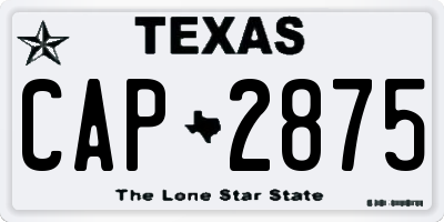 TX license plate CAP2875