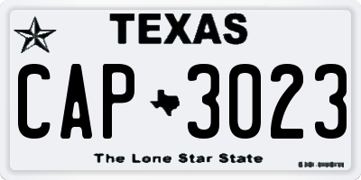 TX license plate CAP3023