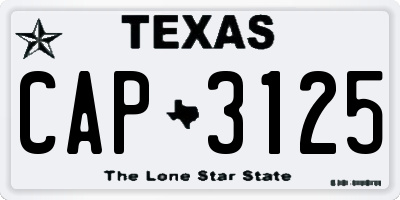 TX license plate CAP3125