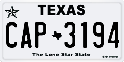 TX license plate CAP3194