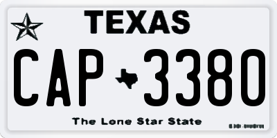 TX license plate CAP3380
