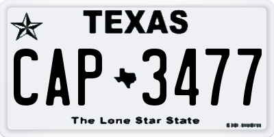 TX license plate CAP3477