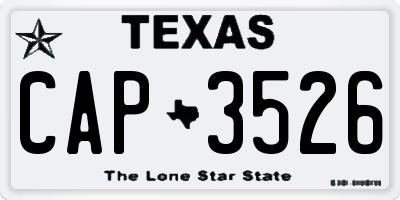 TX license plate CAP3526