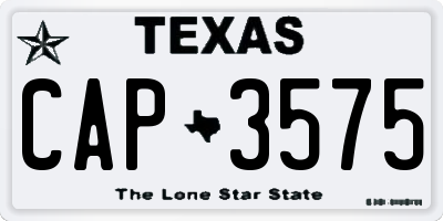 TX license plate CAP3575