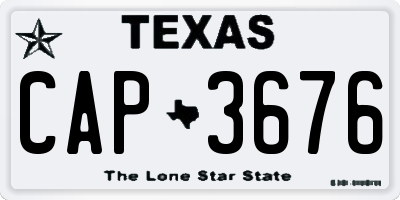 TX license plate CAP3676