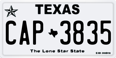TX license plate CAP3835