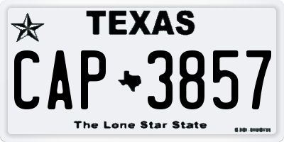 TX license plate CAP3857