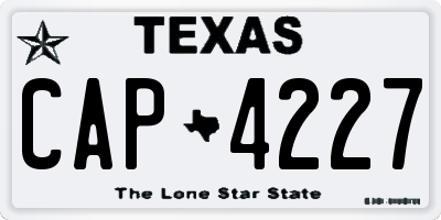 TX license plate CAP4227