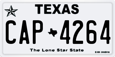 TX license plate CAP4264