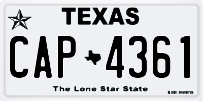 TX license plate CAP4361