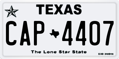 TX license plate CAP4407