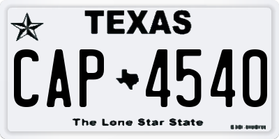 TX license plate CAP4540