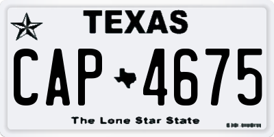 TX license plate CAP4675