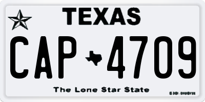 TX license plate CAP4709