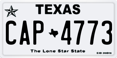 TX license plate CAP4773