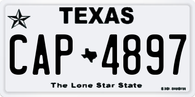 TX license plate CAP4897
