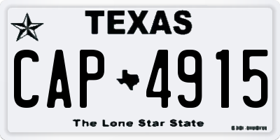 TX license plate CAP4915