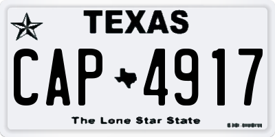TX license plate CAP4917