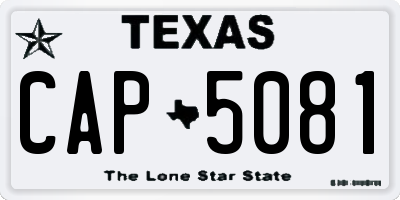 TX license plate CAP5081