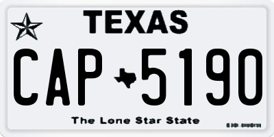 TX license plate CAP5190