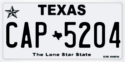 TX license plate CAP5204