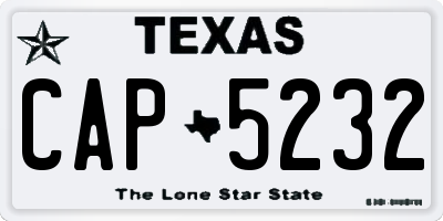 TX license plate CAP5232