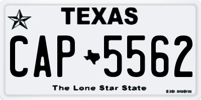 TX license plate CAP5562
