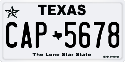 TX license plate CAP5678