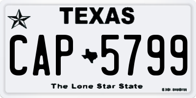 TX license plate CAP5799