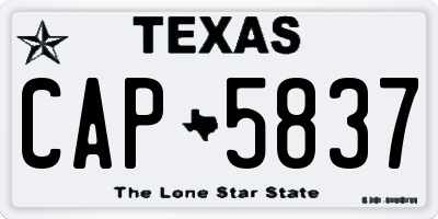 TX license plate CAP5837