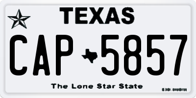 TX license plate CAP5857
