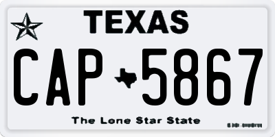 TX license plate CAP5867