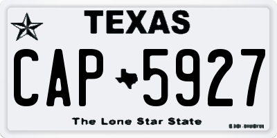 TX license plate CAP5927
