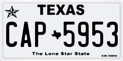 TX license plate CAP5953