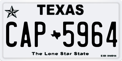 TX license plate CAP5964