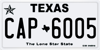 TX license plate CAP6005