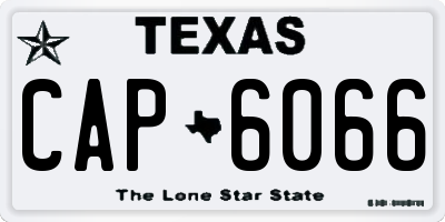 TX license plate CAP6066