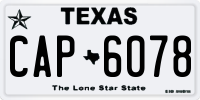 TX license plate CAP6078