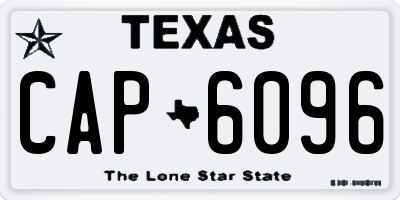 TX license plate CAP6096