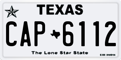 TX license plate CAP6112